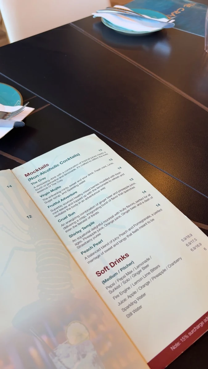 Menu, The Cray Seafood and Grill Mandurah