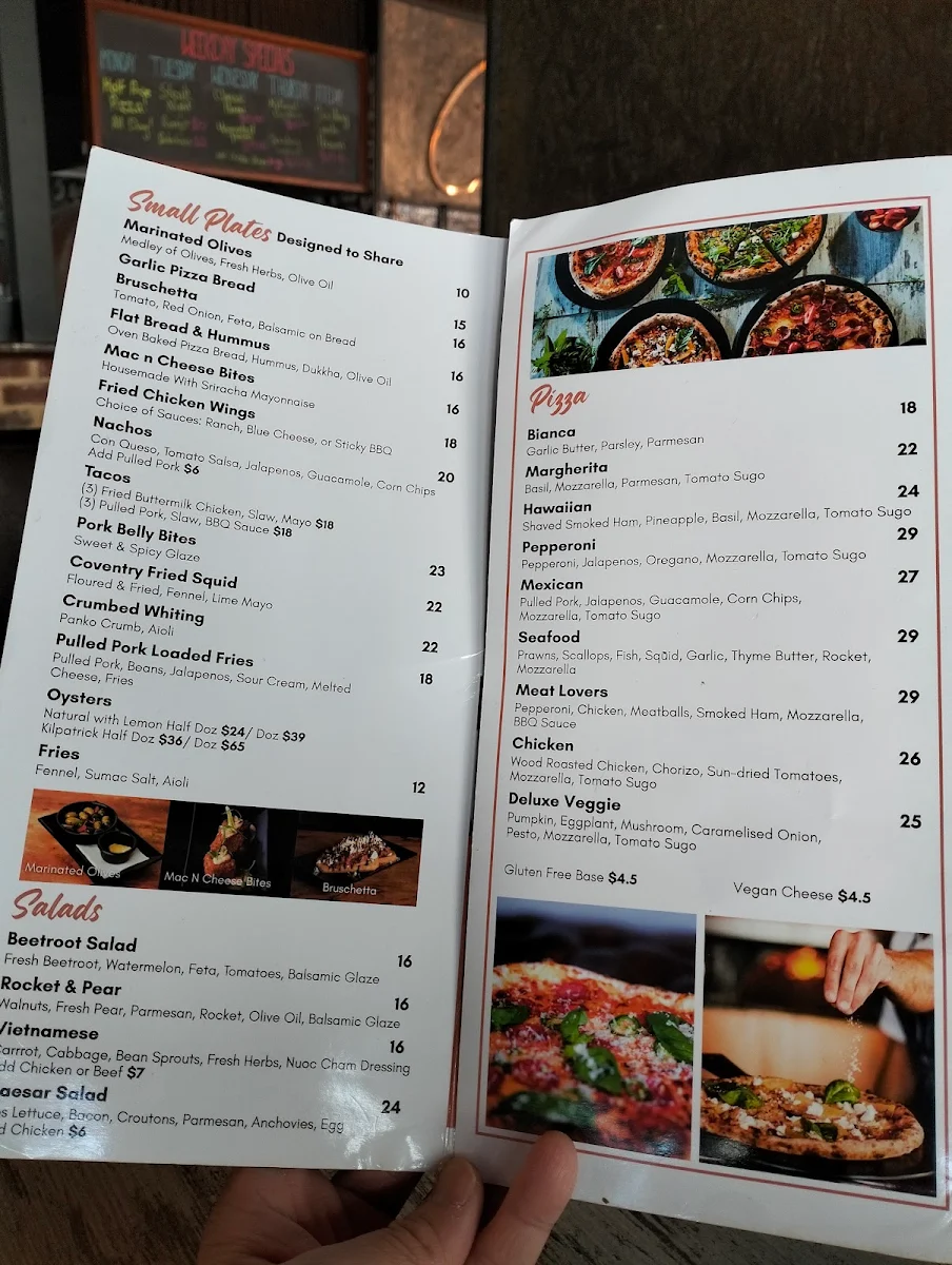 Menu, Coventry Pavilion