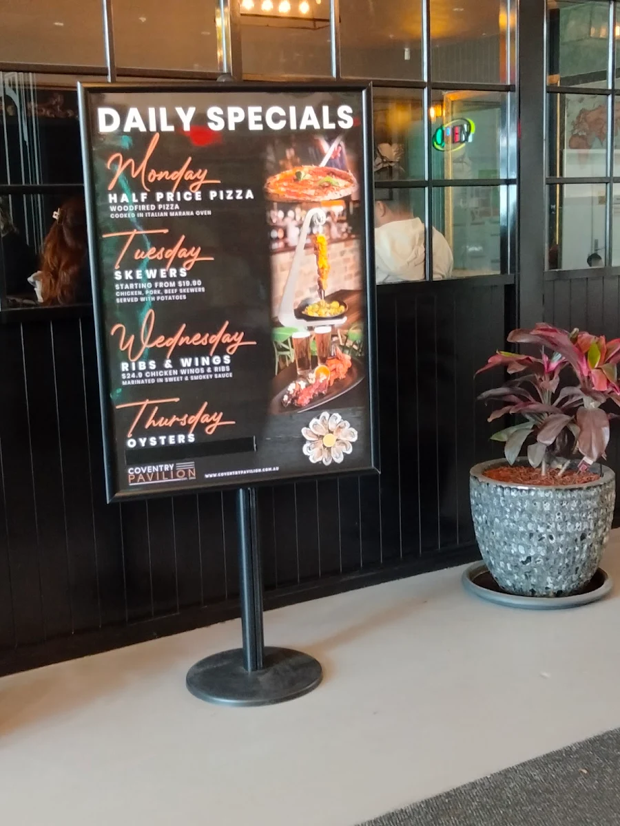 Menu, Coventry Pavilion