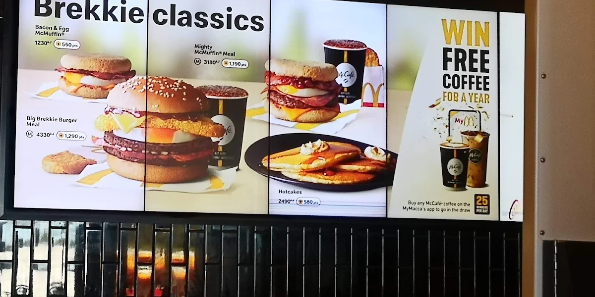 Menu, McDonald's Jolimont