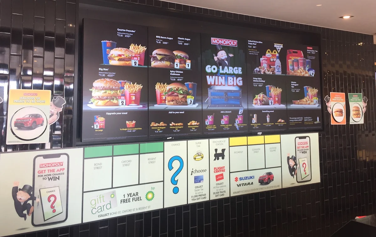 Menu, McDonald's Jolimont