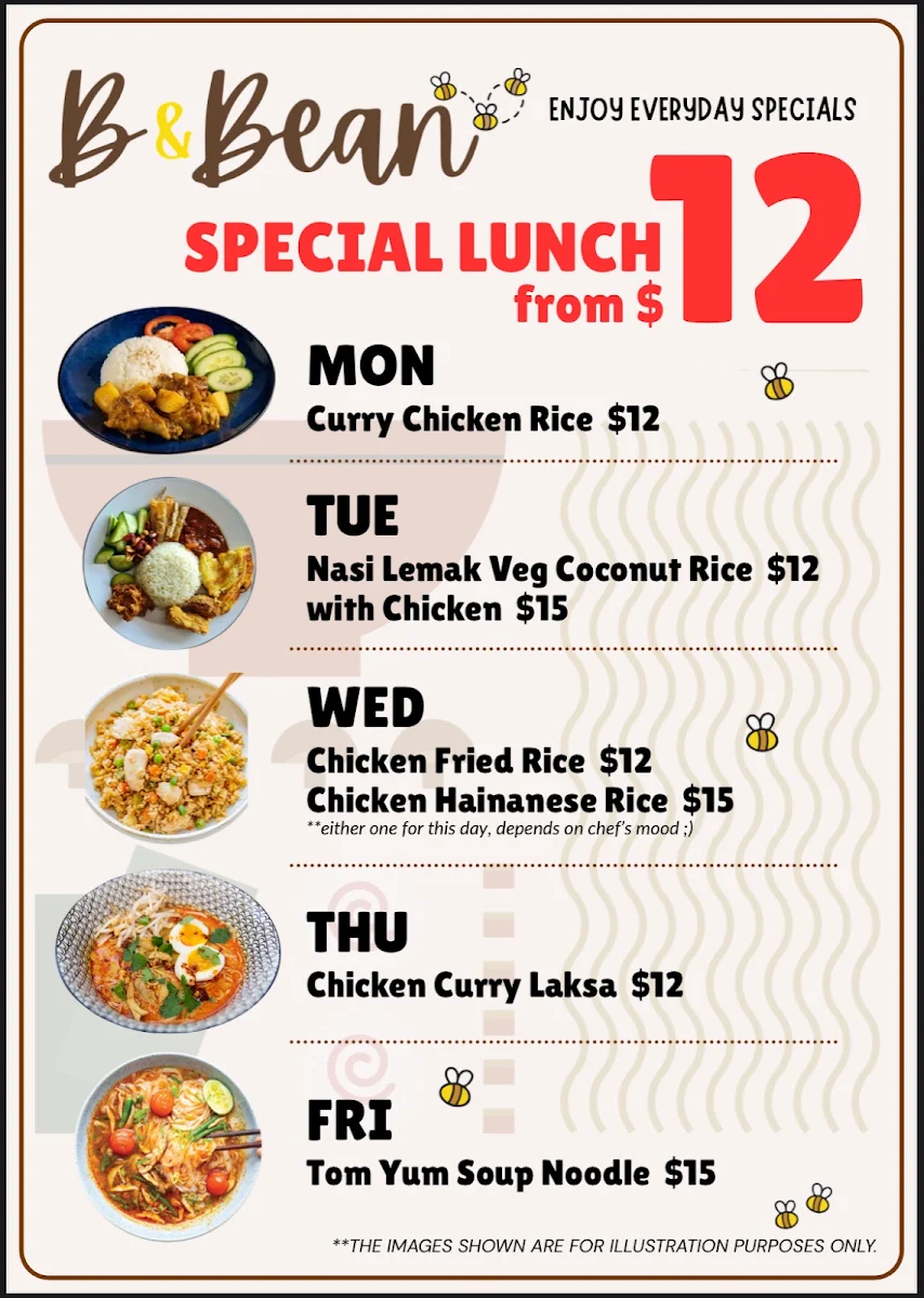 Menu, B&Bean