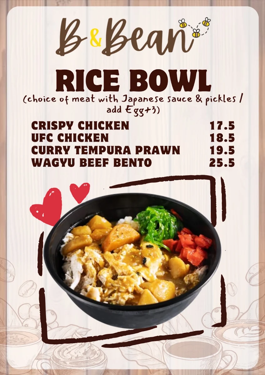 Menu, B&Bean