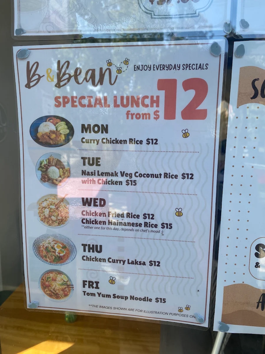 Menu, B&Bean