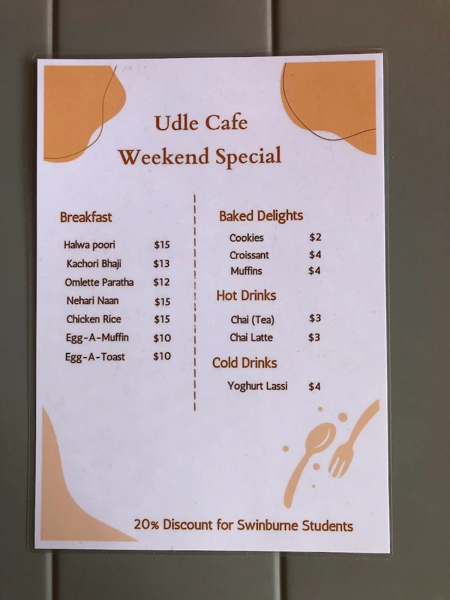 Menu, B&Bean