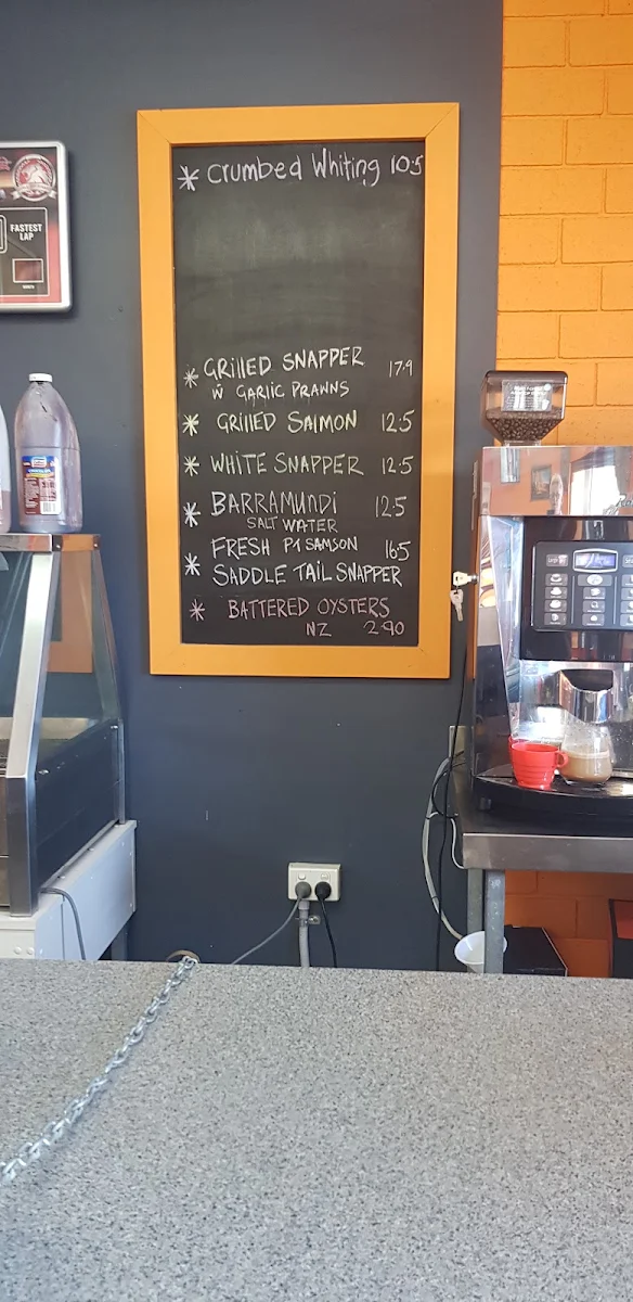 Menu, Halls Head Fish and Chips