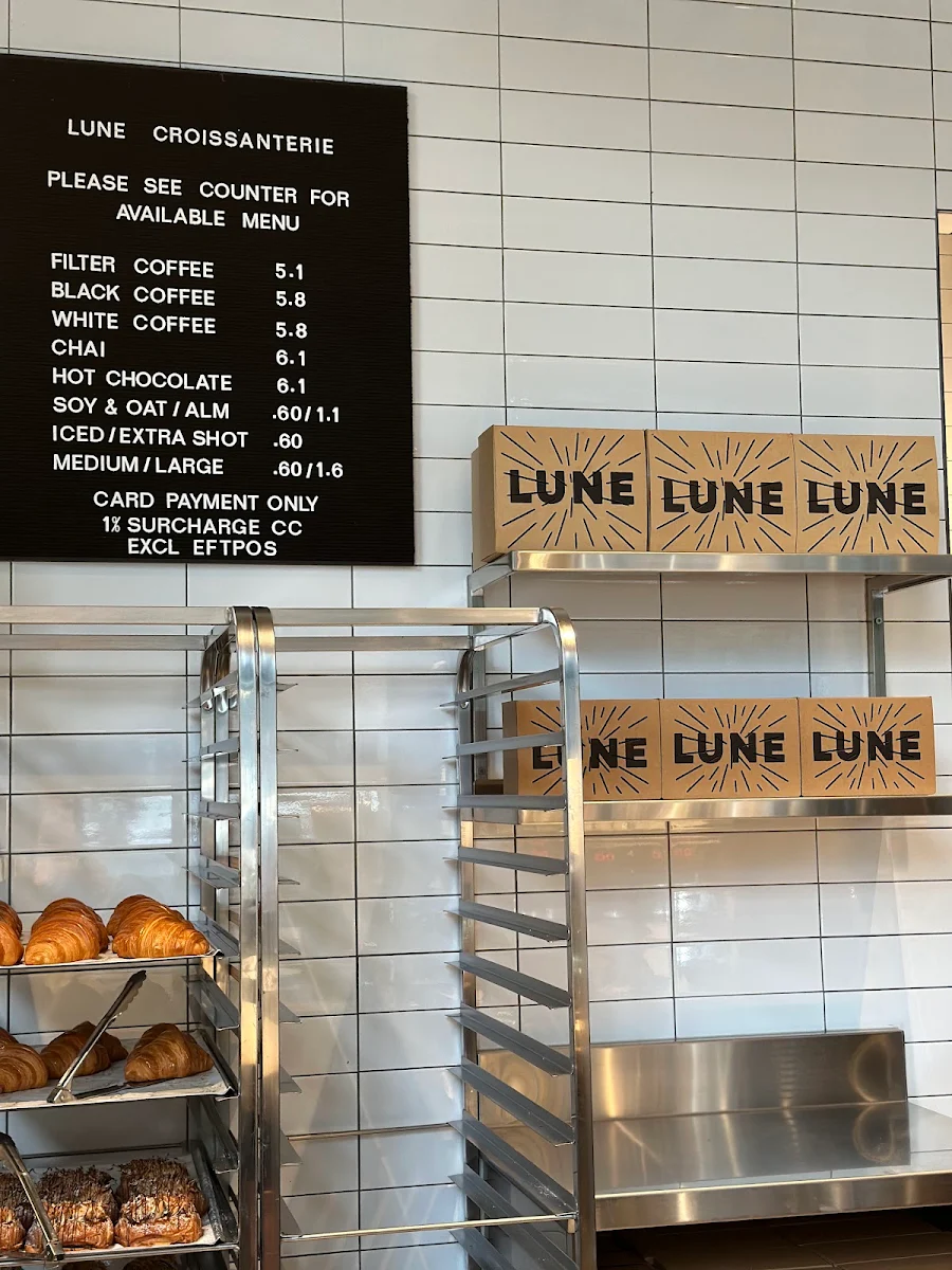 Menu, Lune Croissanterie South Brisbane