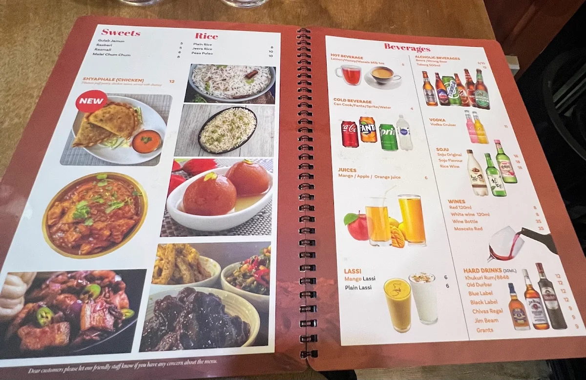 Menu, Namaste Strathfield(Nepali Indian Restaurant)
