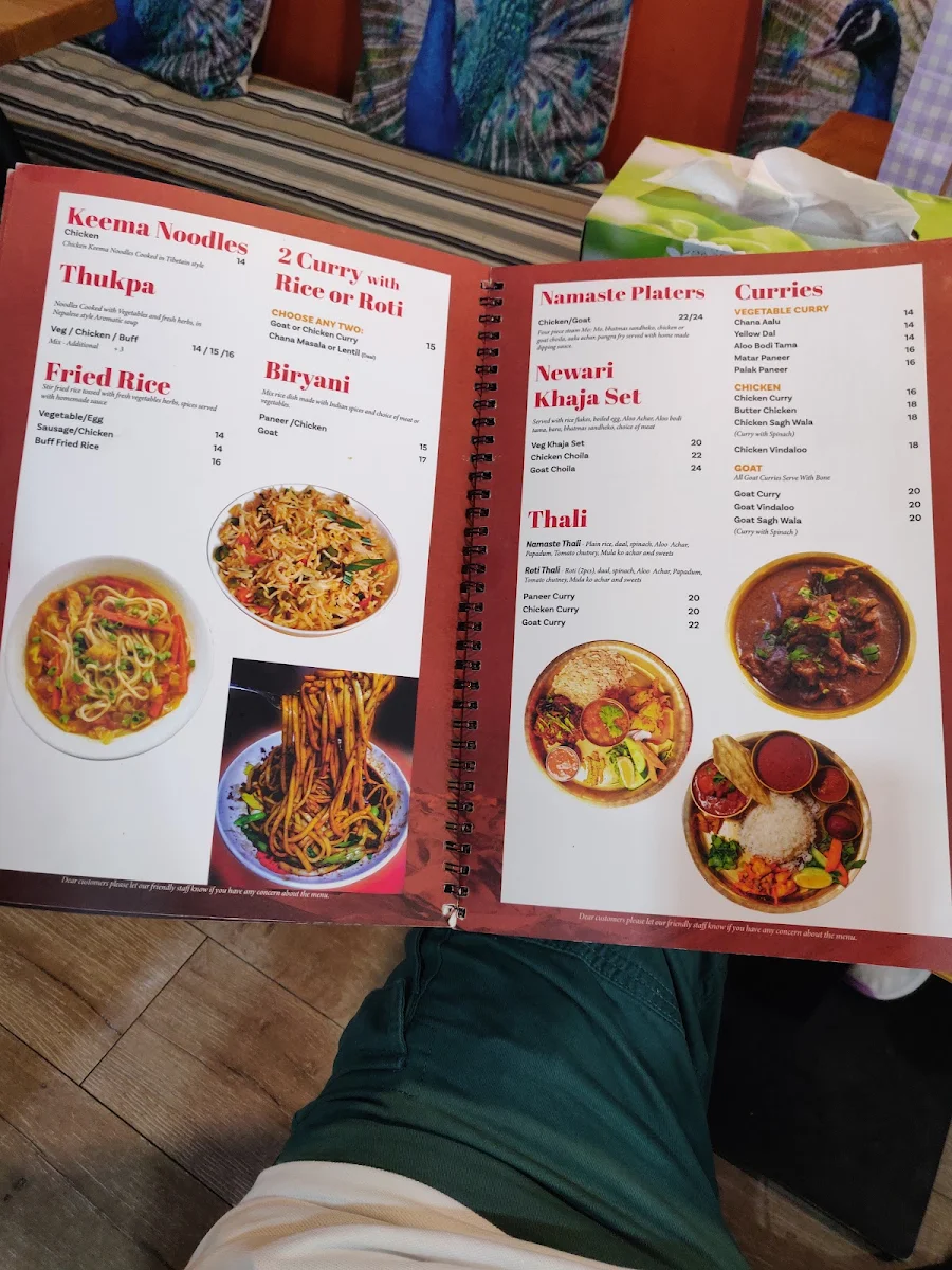 Menu, Namaste Strathfield(Nepali Indian Restaurant)