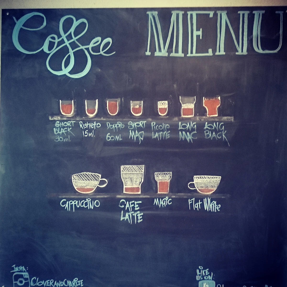 Menu, Clover and Charlie