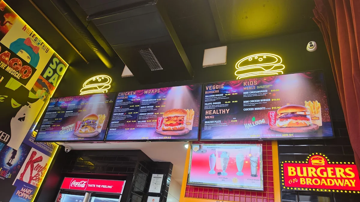 Menu, Burgers On Broadway