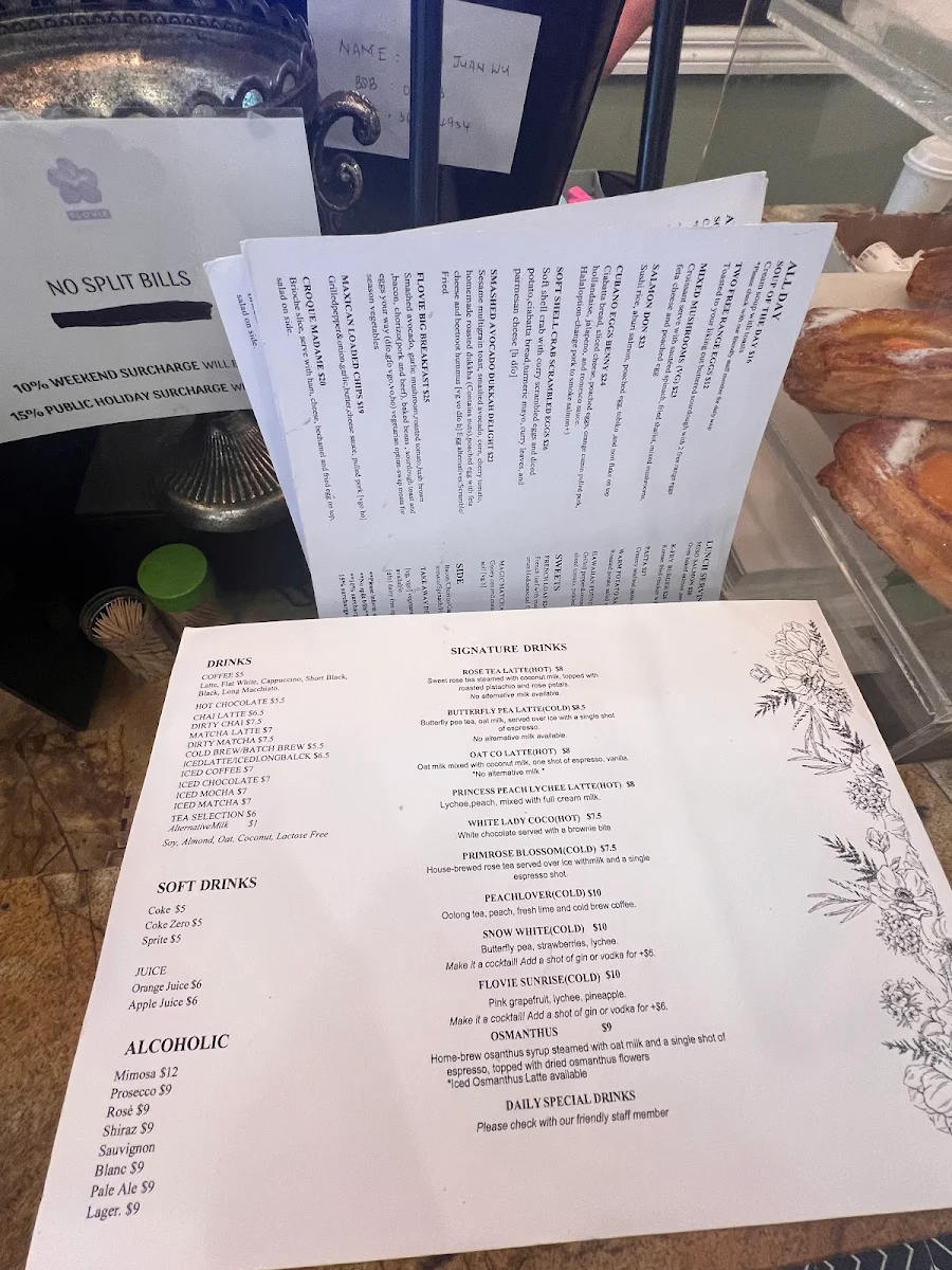 Menu, FLOVIE CAFE