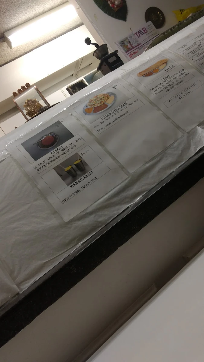 Menu, Dosa House