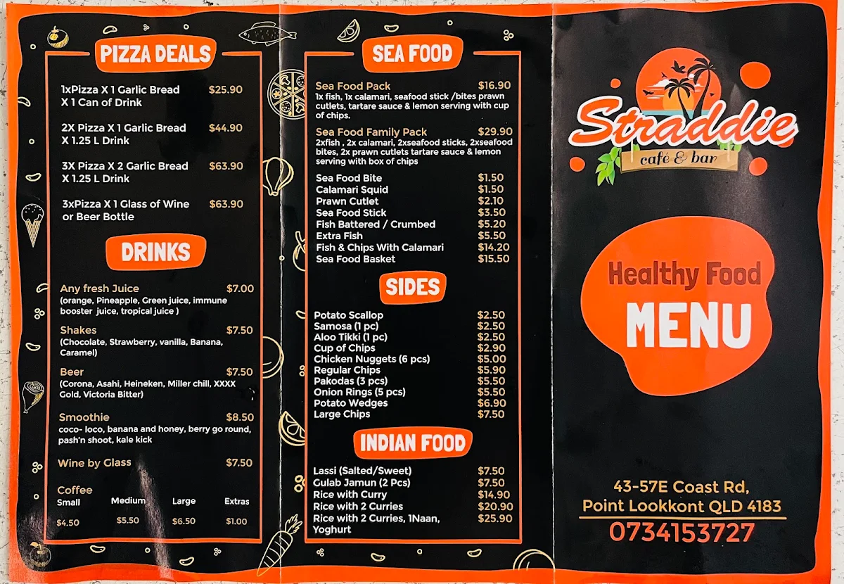 Menu, Straddie Eats