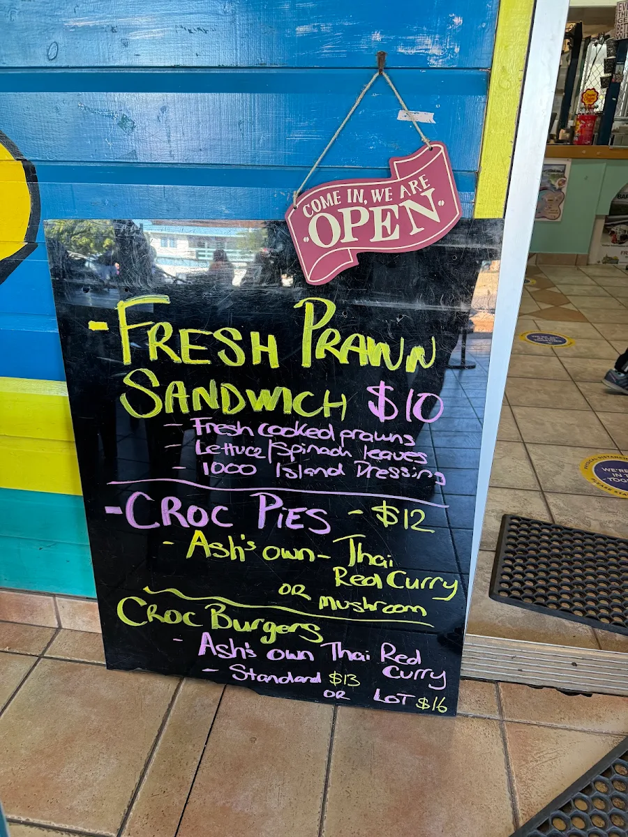 Menu, Ash's @ the Point Cafe, Karumba Point