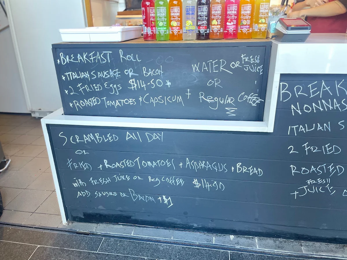 Menu, Tutta Cafe North Sydney
