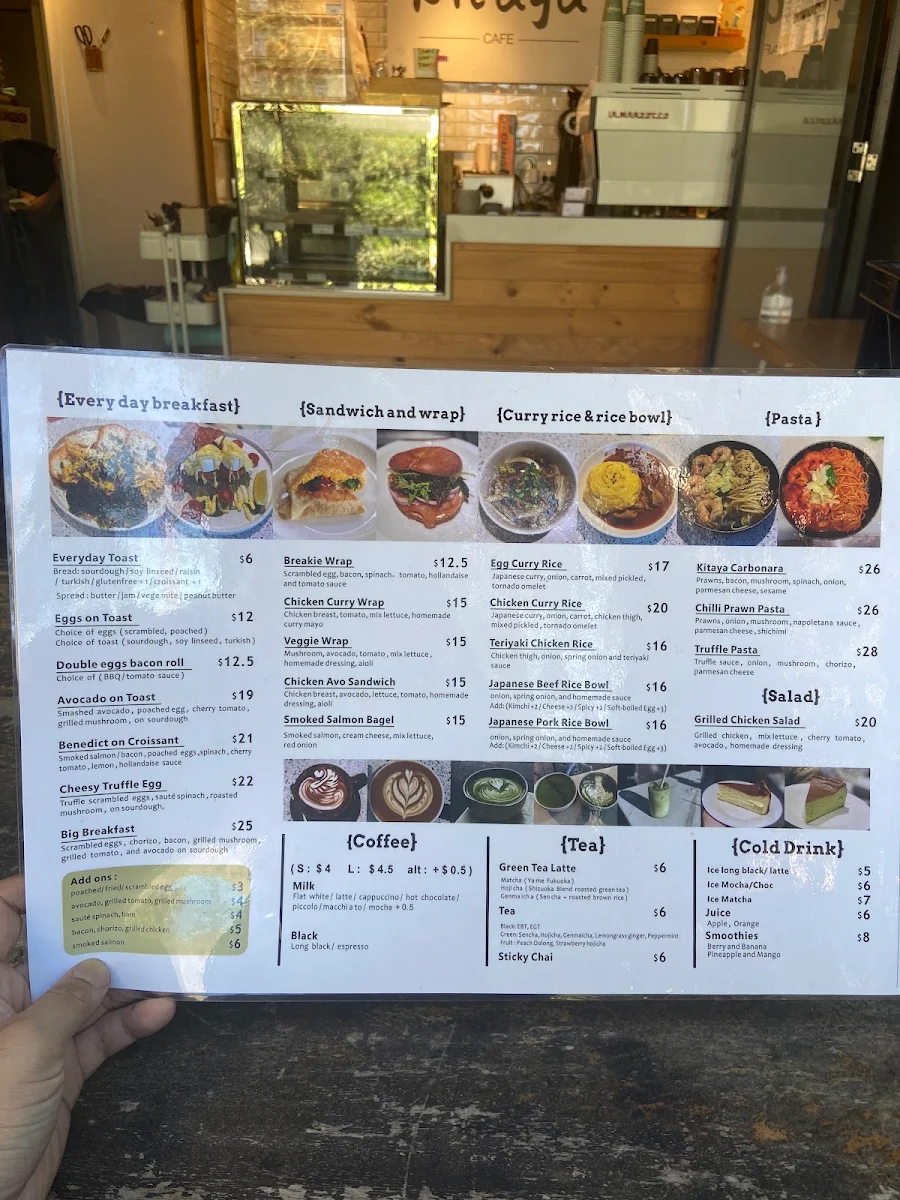 Menu, Tutta Cafe North Sydney