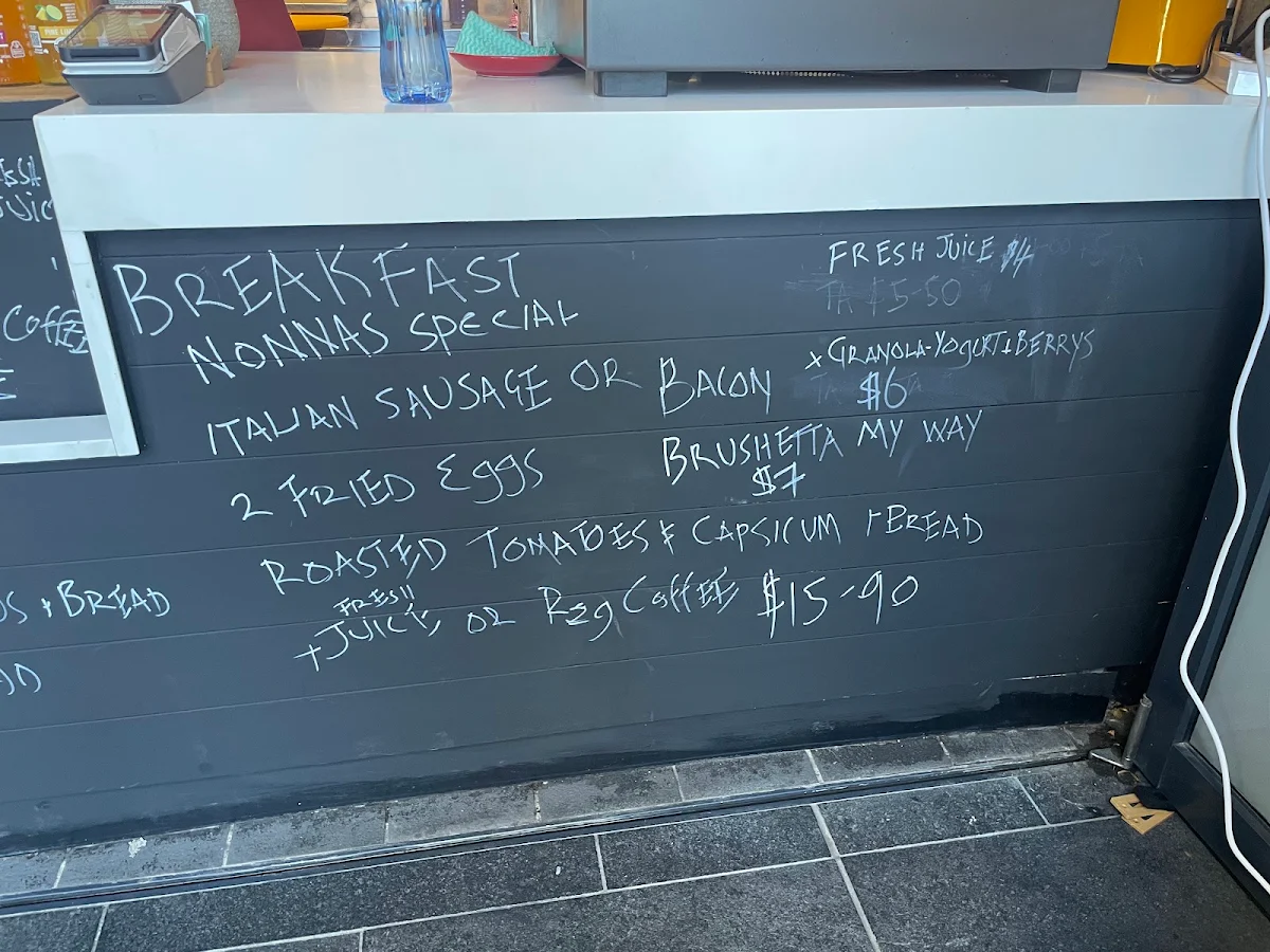 Menu, Tutta Cafe North Sydney