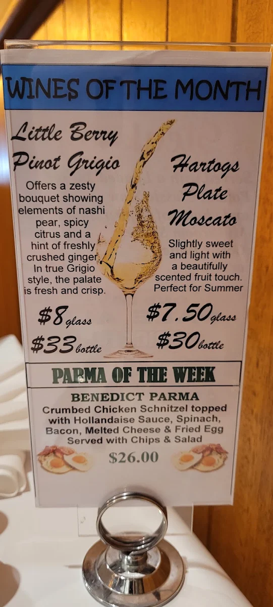 Menu, Racecourse Hotel Werribee