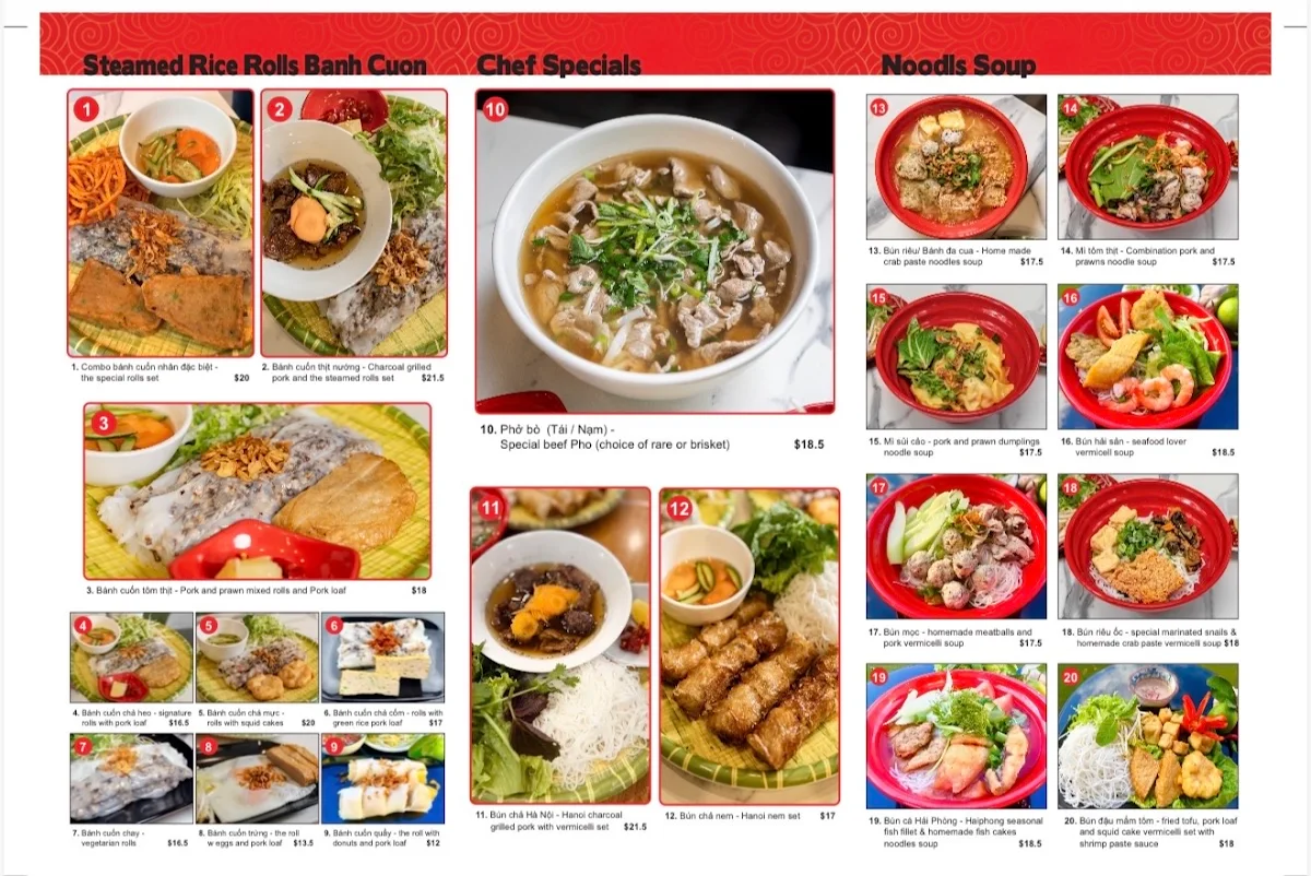 Menu, Ngon Banh Cuon