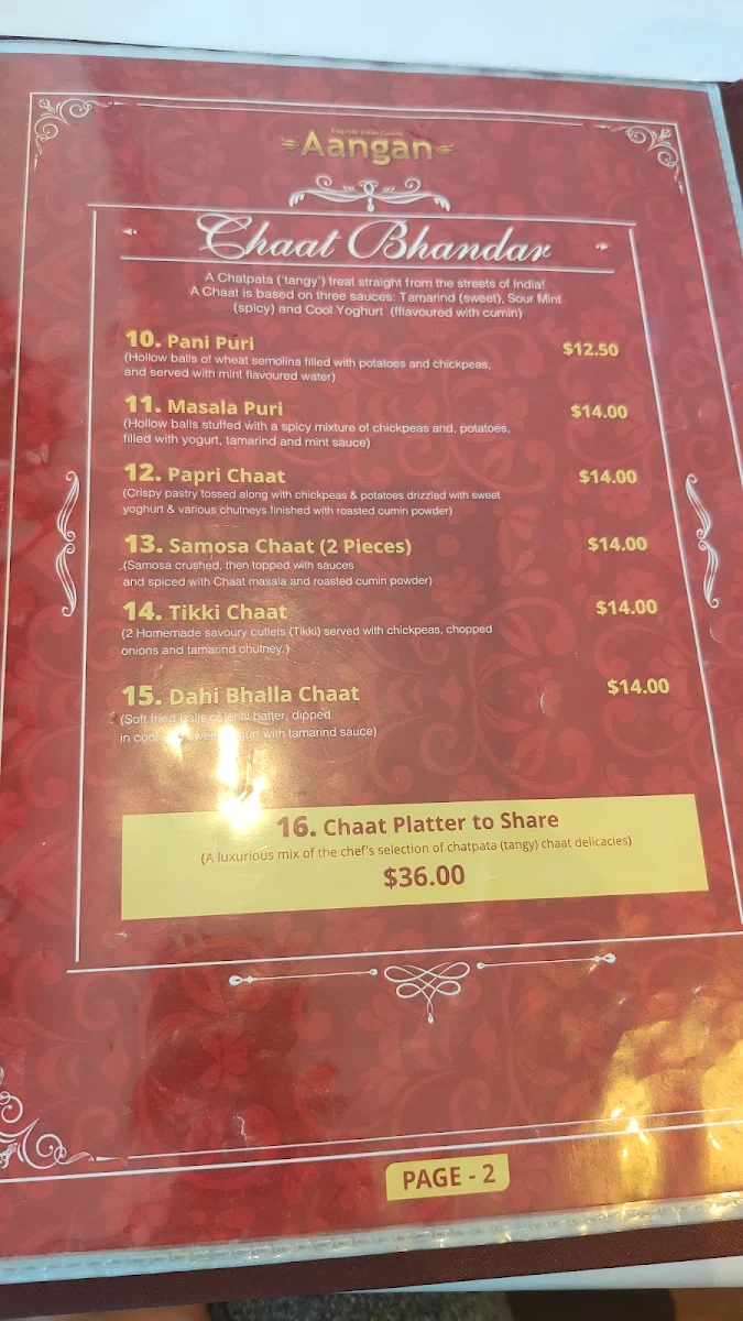 Menu, Aangan Footscray