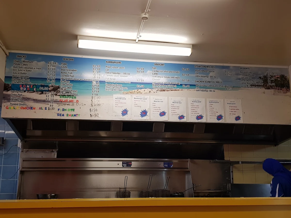 Menu, Kosciusko Avenue Fish & Chips