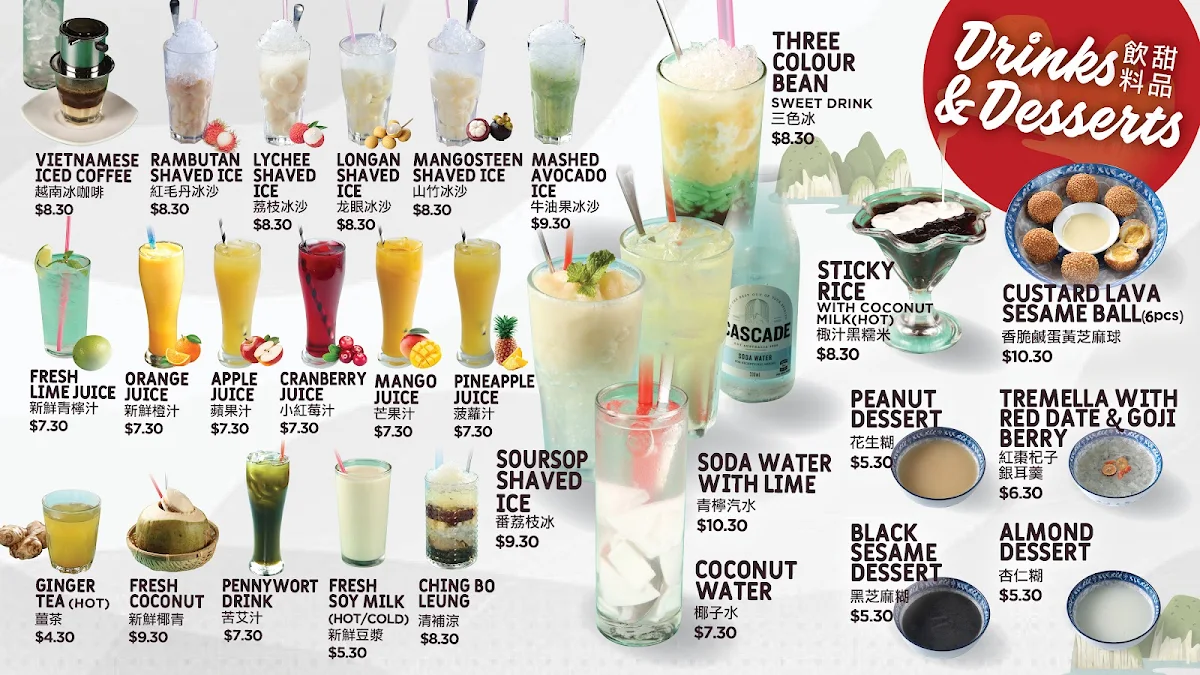 Menu, Cam On Restaurant (Market City)