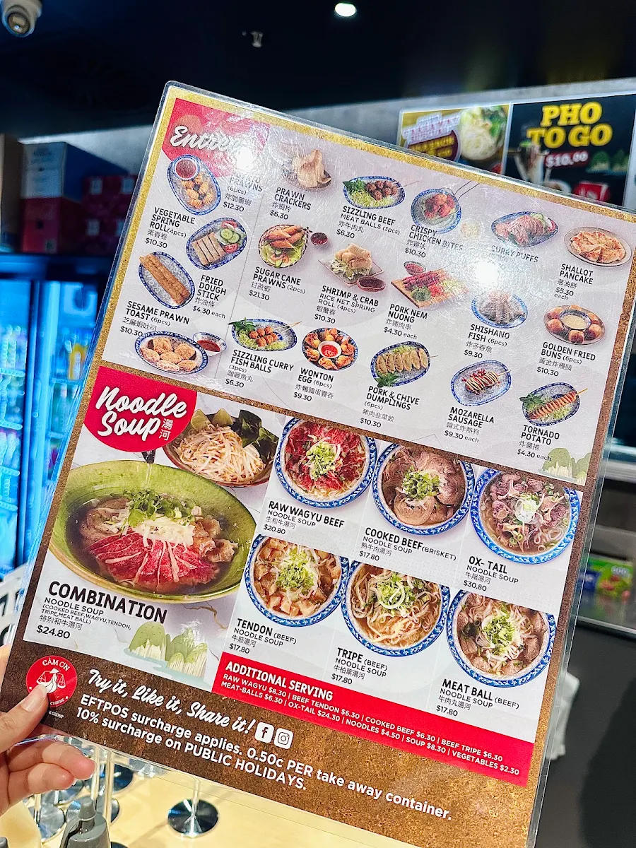 Menu, Cam On Restaurant (Market City)