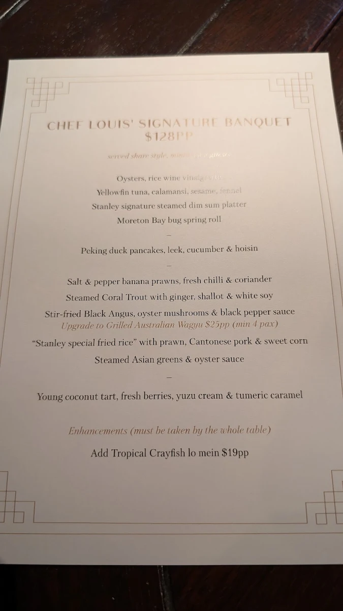 Menu, Stanley Restaurant