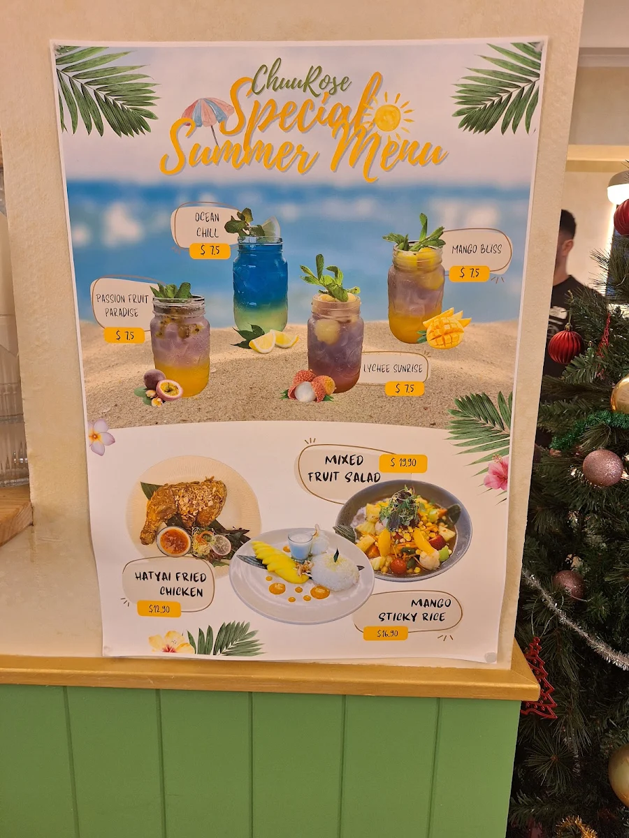 Menu, Chuu Rose Thai Restaurant