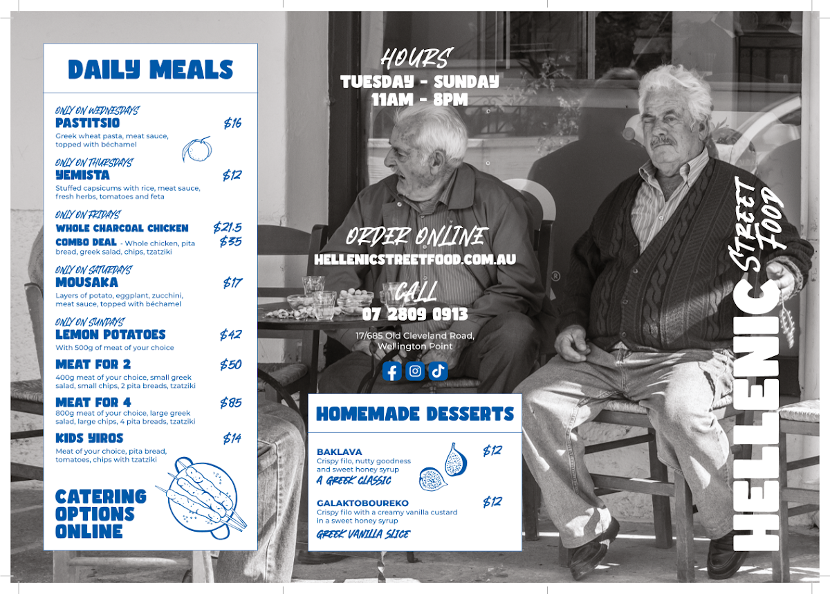 Menu, Hellenic Street Food