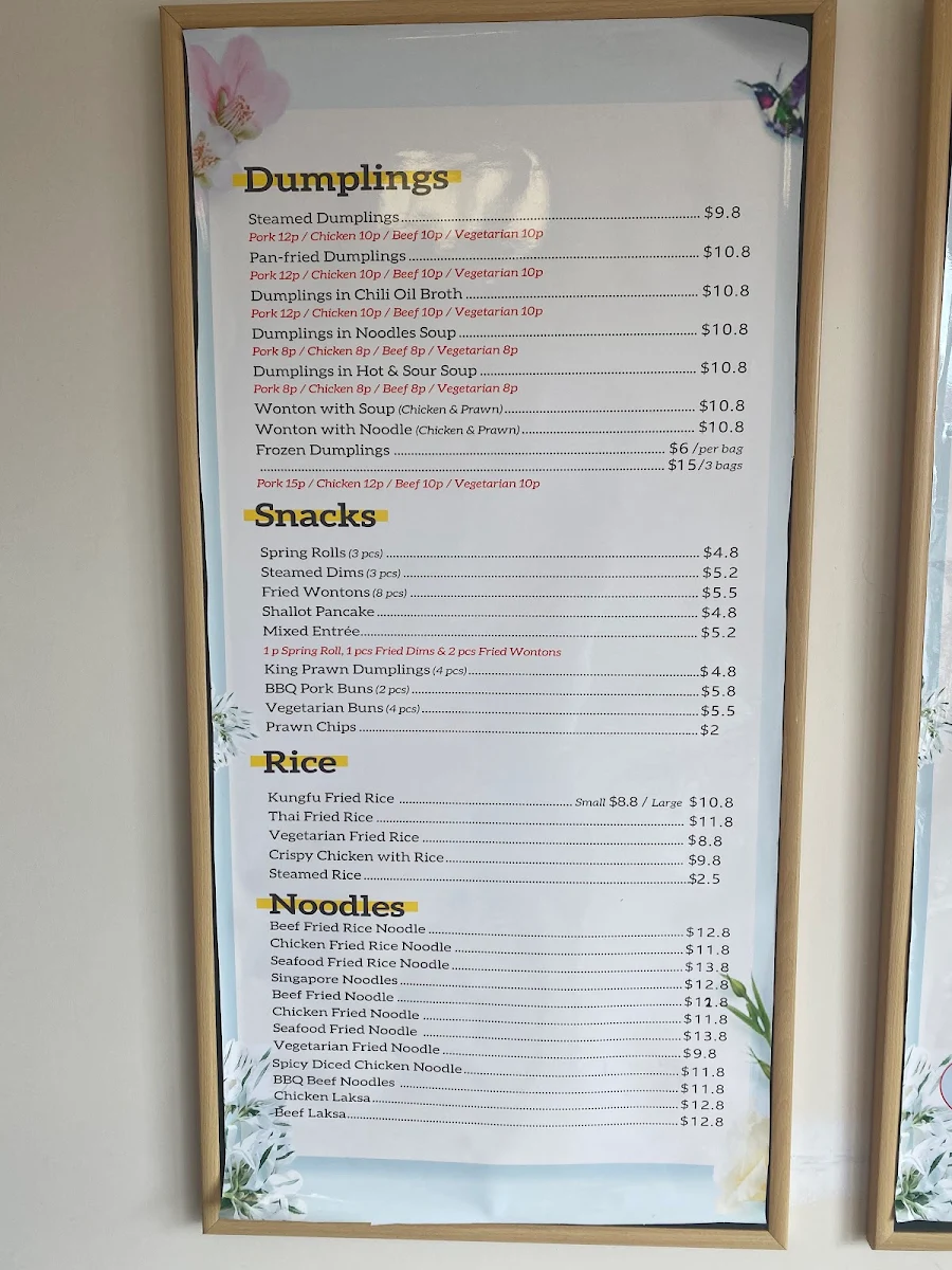 Menu, Kungfu Express