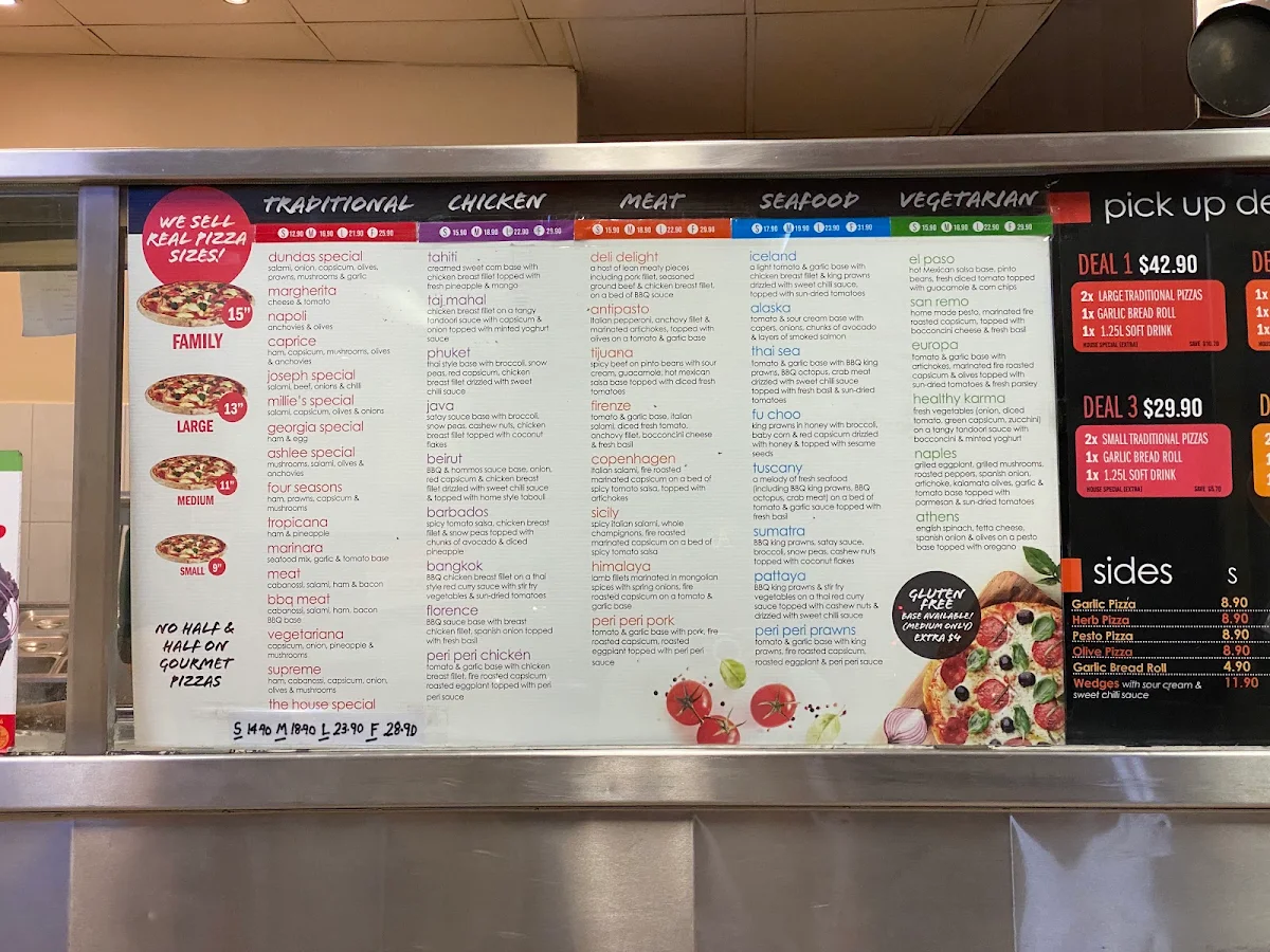 Menu, P'Eatzza At Joes