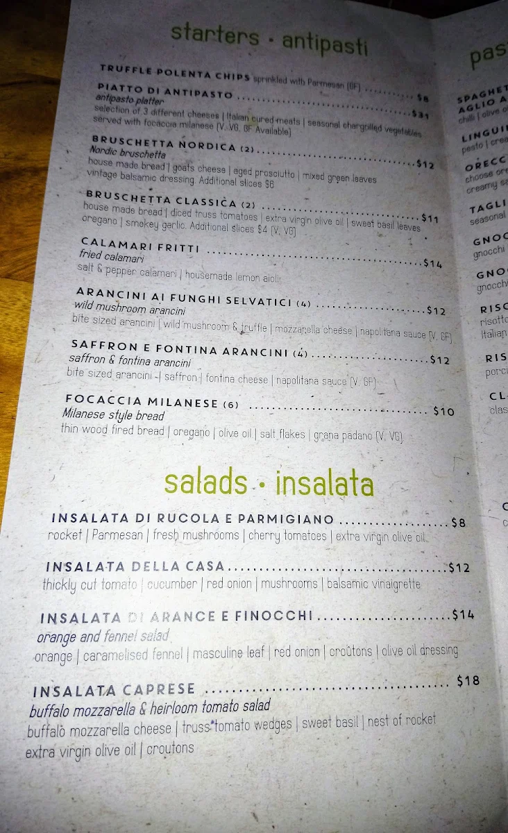Menu, Il Verde Italian Restaurant & Woodfire Pizza
