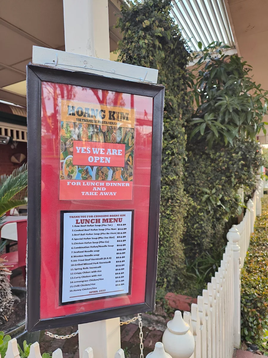 Menu, Hoang Kim Vietnamese Cafe & Restaurant