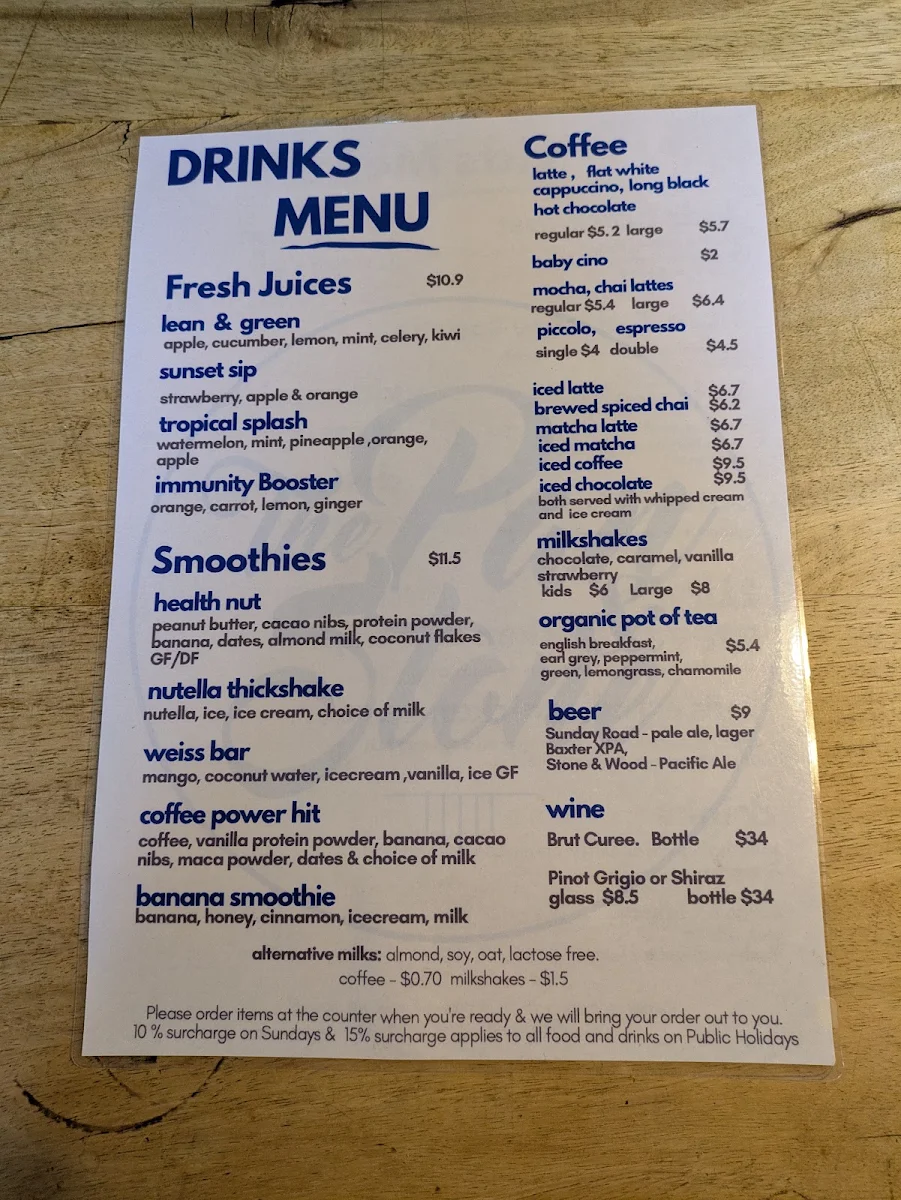 Menu, The Pan & Stone