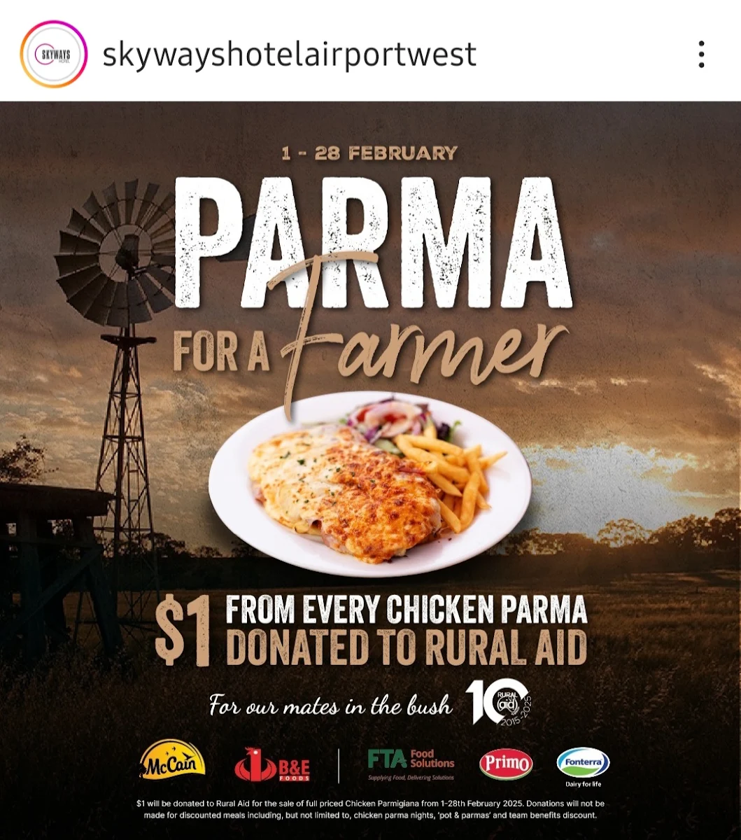 Menu, Skyways Hotel