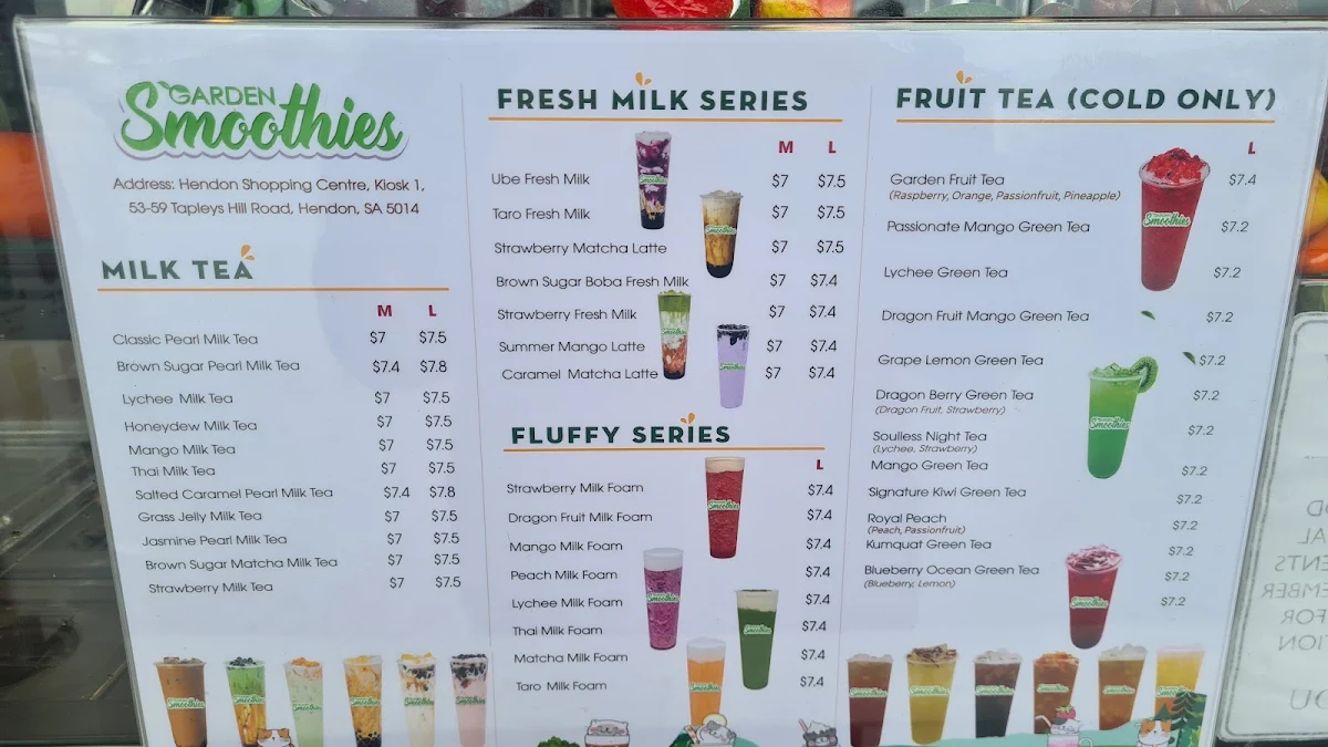 Menu, GARDEN SMOOTHIES