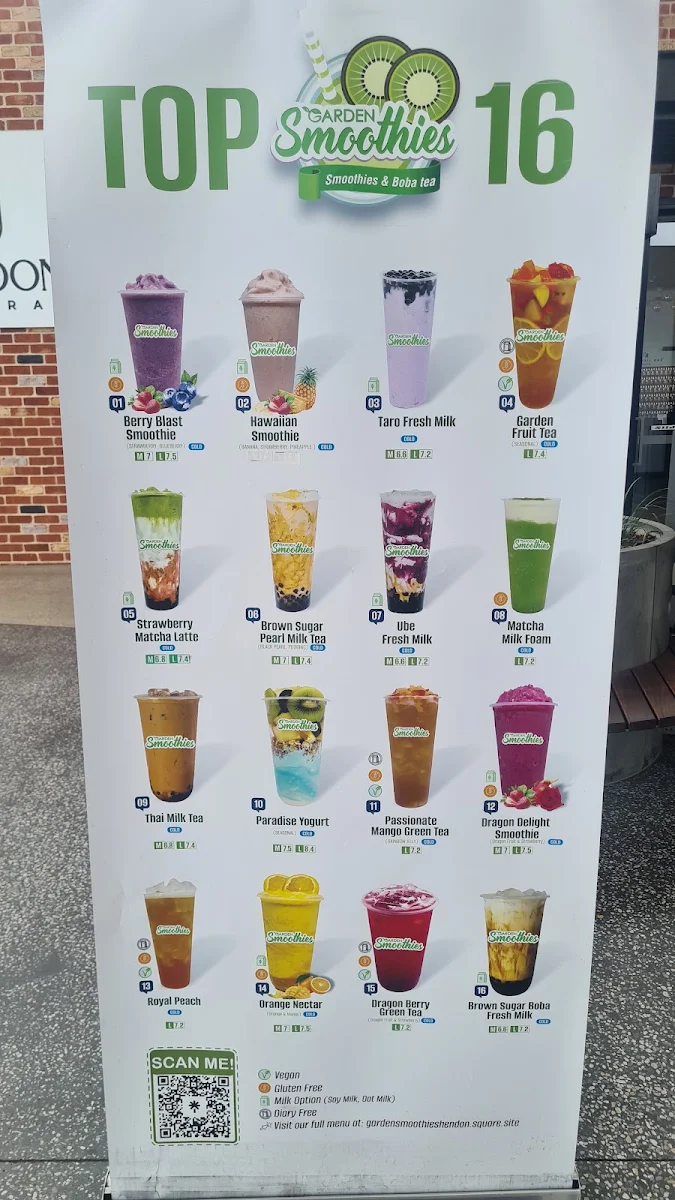 Menu, GARDEN SMOOTHIES