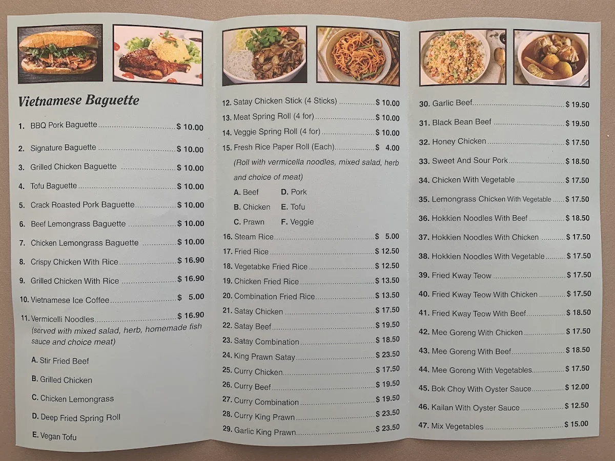 Menu, Dawesville Fish & Chips and Asian Fusion