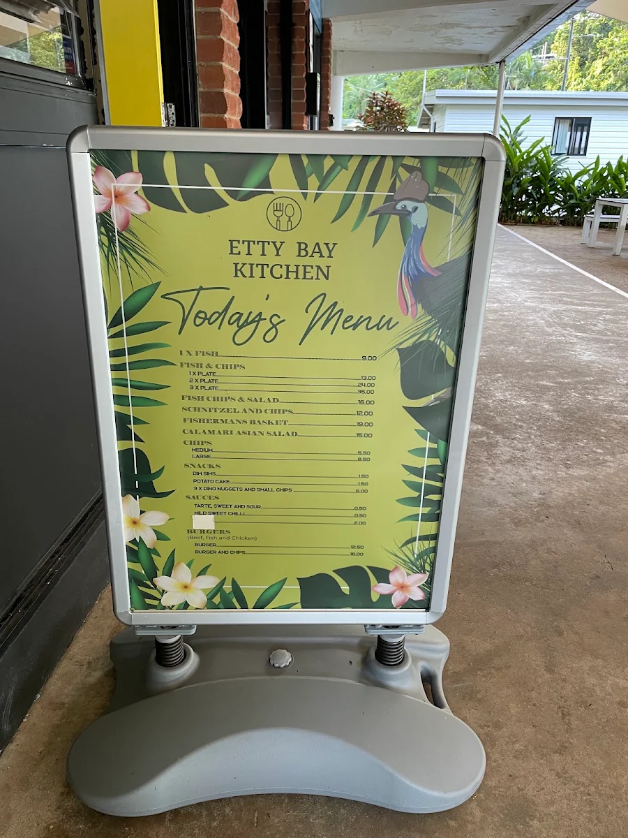 Menu, Etty Bay Kitchen