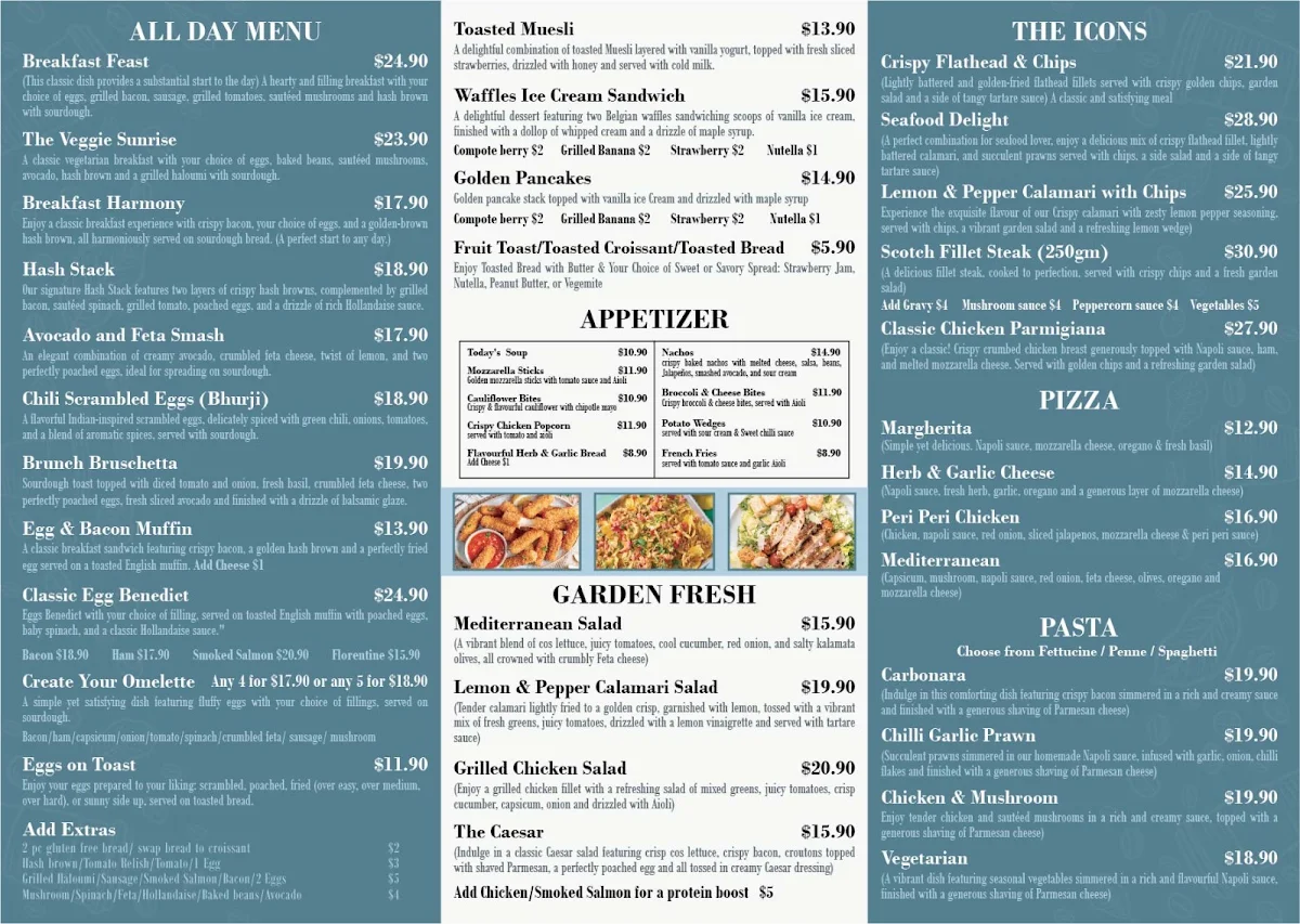 Menu, Ricks Cafe & Bar