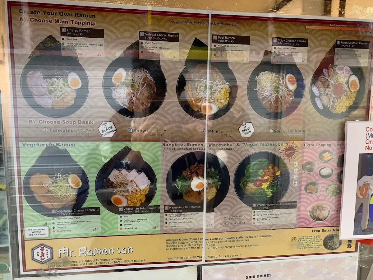 Menu, Mr Ramen San