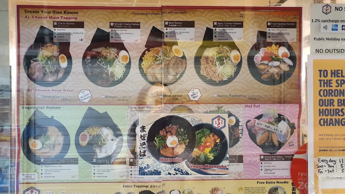 Menu, Mr Ramen San