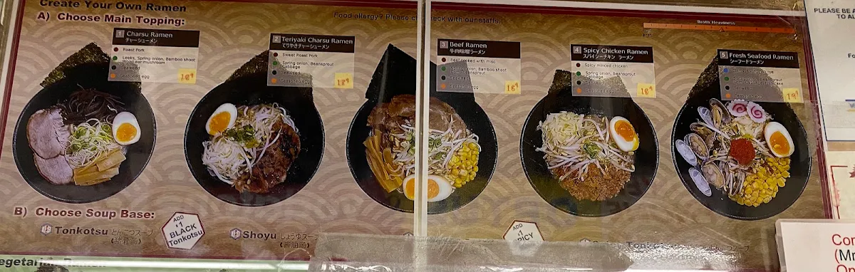 Menu, Mr Ramen San