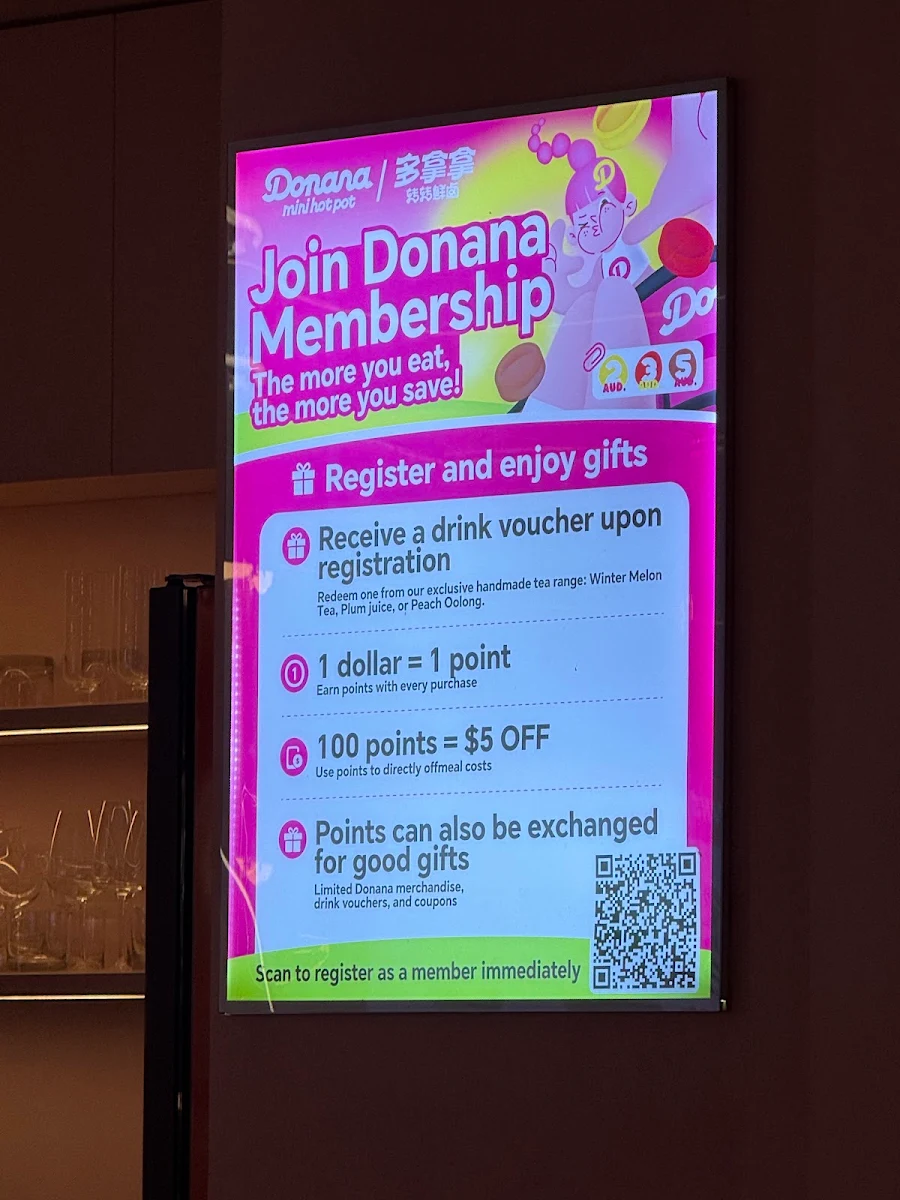 Menu, Donana Mini Hotpot (Chermside)