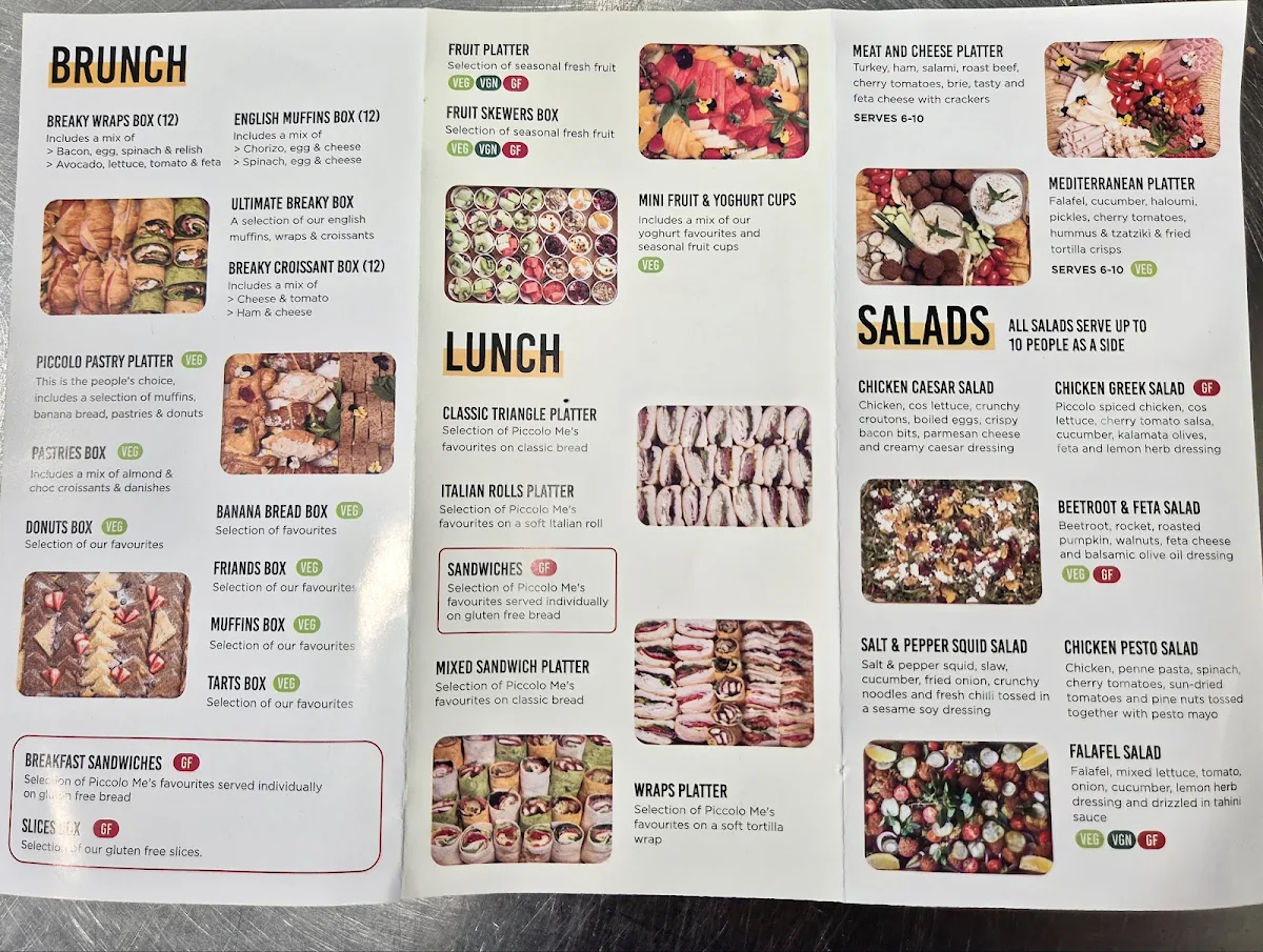Menu, Piccolo Me 93 George St