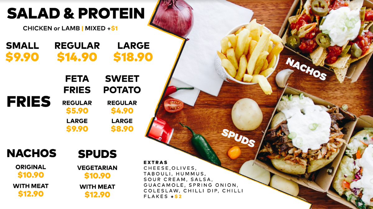 Menu, Garlik Kebabery - Camberwell