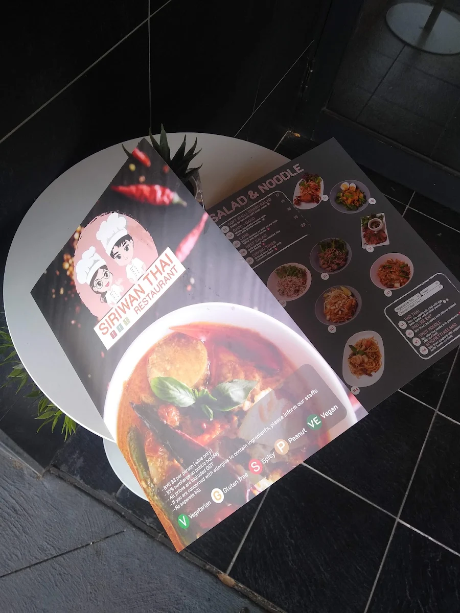 Menu, Siriwan Thai Restaurant :: The Simplicity of Thai Food