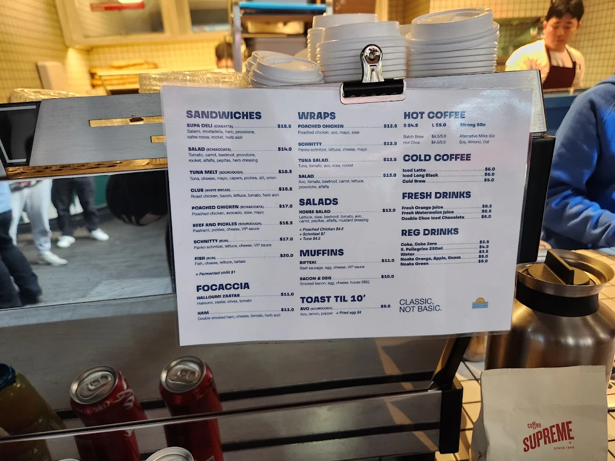 Menu, Kosta's Takeaway Circular Quay